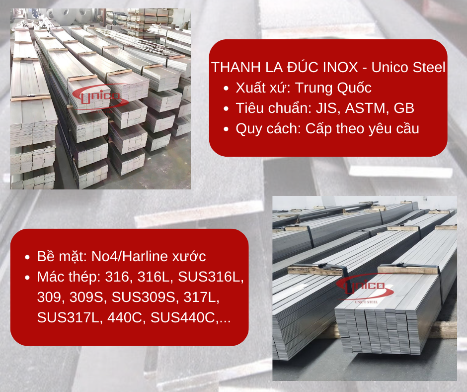 Inox lập là, thanh la đúc - Unico Steel